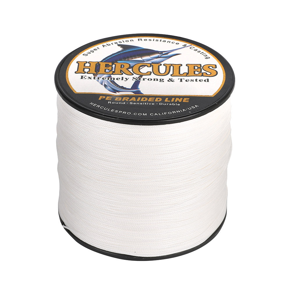 HERCULES 300M 328Yds White 10lb-420lb PE Braid Fishing Line 12 Strands HERCULES
