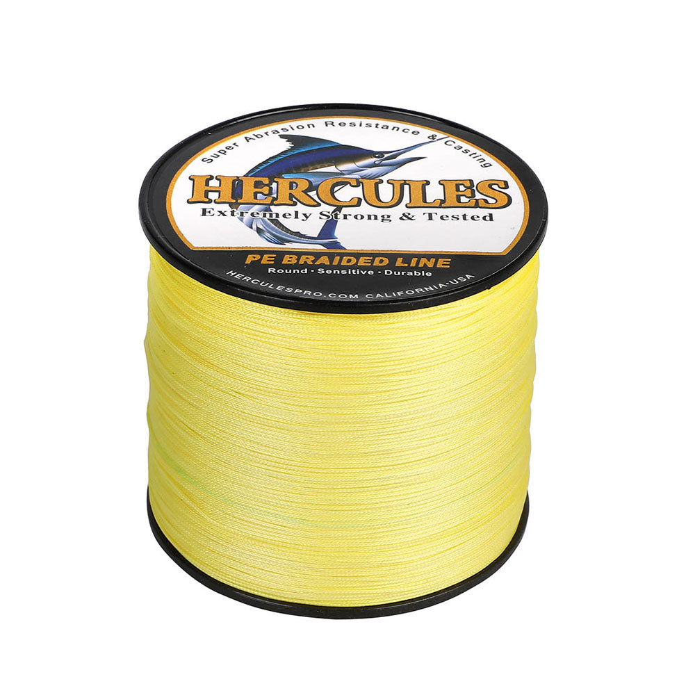HERCULES 300M 328Yds Yellow 10lb-420lb PE Braid Fishing Line 12 Strands HERCULES