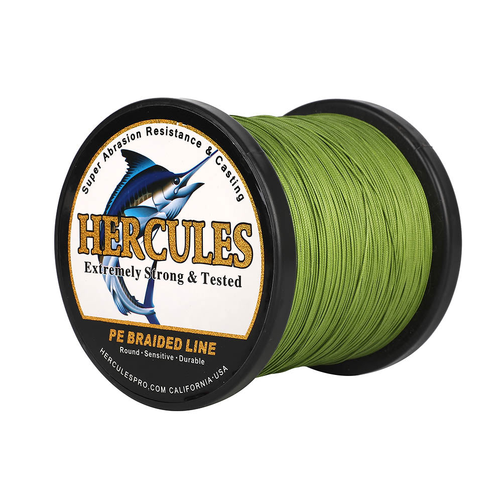 HERCULES 1000M 1094Yds Army Green 10lb-420lb PE Braid Fishing Line 12 Strands HERCULES