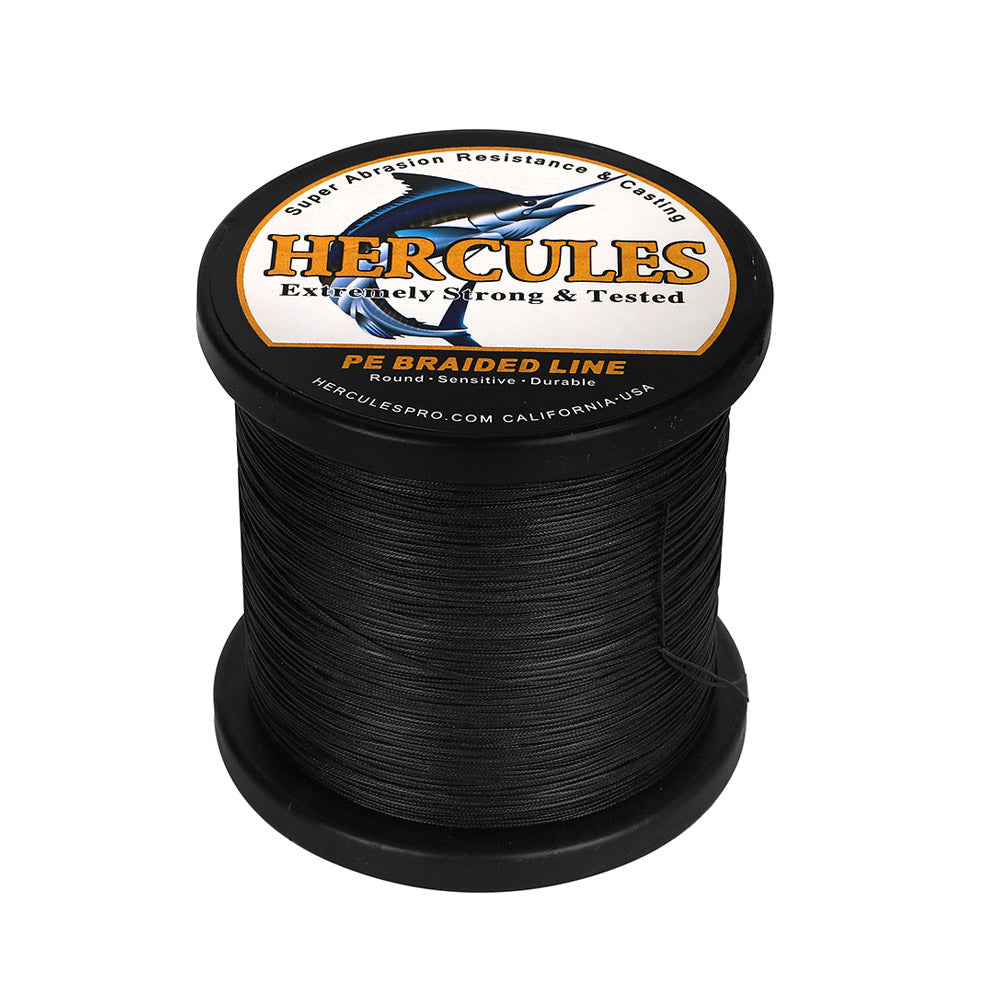 HERCULES 300M 328Yds Black 10lb-420lb PE Braid Fishing Line 12 Strands HERCULES