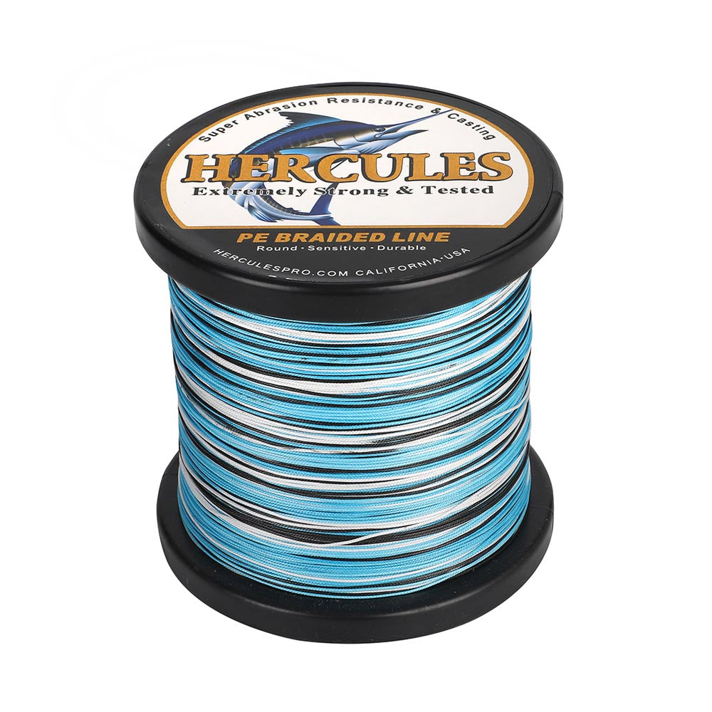 HERCULES 2000M 2187Yds Camo Blue 10lb-250lb PE Braid Fishing Line 12 Strands HERCULES
