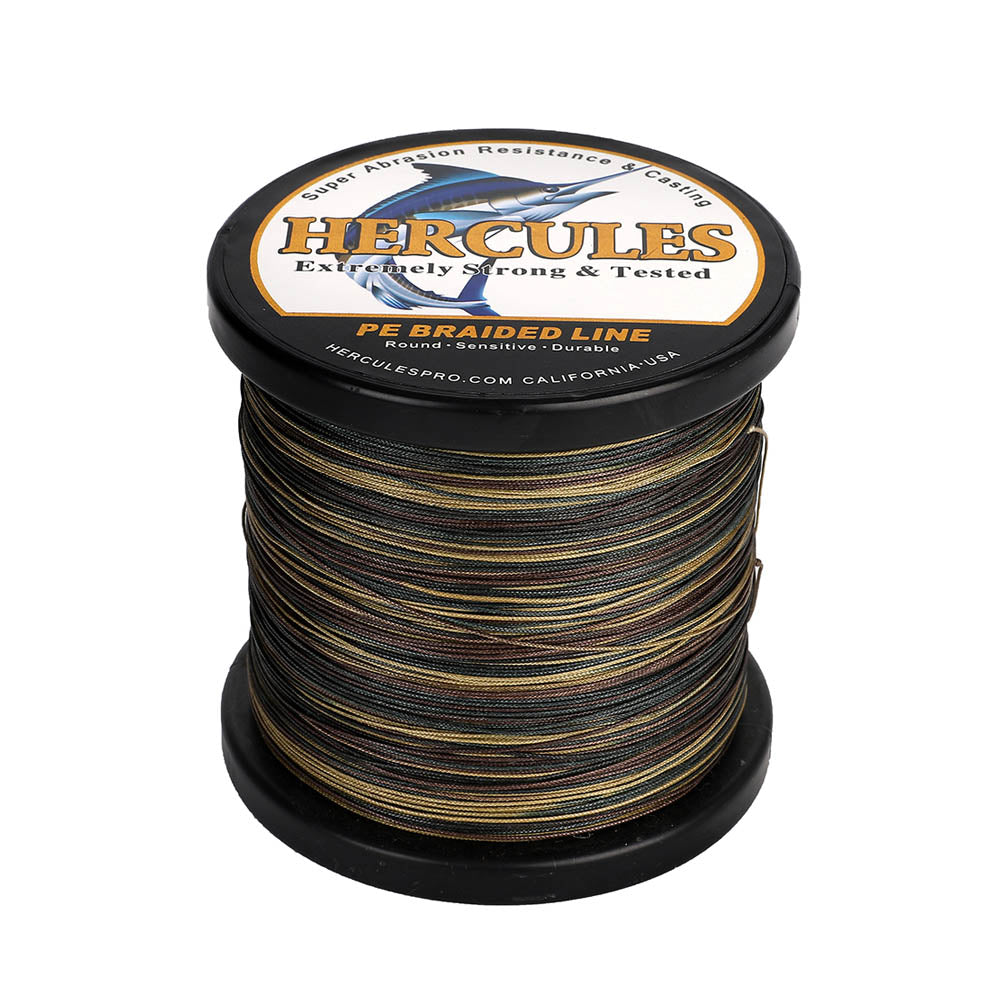 HERCULES 300M 328Yds Camouflage 10lb-420lb PE Braid Fishing Line 12 Strands HERCULES