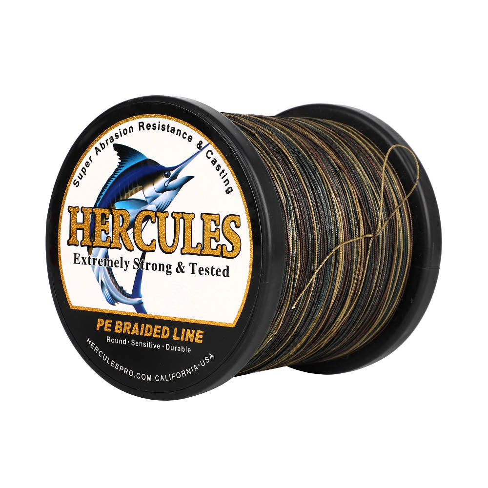HERCULES 1000M 1094Yds Camouflage 10lb-420lb PE Braid Fishing Line 12 Strands HERCULES
