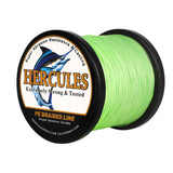 HERCULES 1000M 1094Yds Fluorescent Green 10lb-420lb PE Braid Fishing Line 12 Strands HERCULES