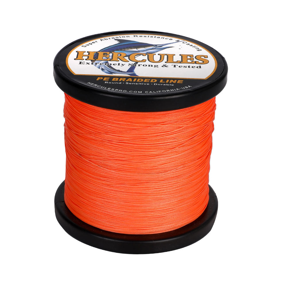 HERCULES 2000M 2187Yds Orange 10lb-250lb PE Braid Fishing Line 12 Strands HERCULES