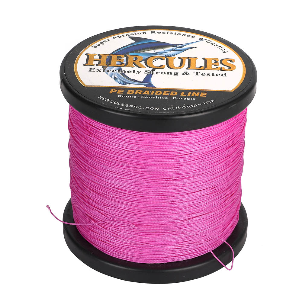 HERCULES 2000M 2187Yds Pink 10lb-250lb PE Braid Fishing Line 12 Strands HERCULES