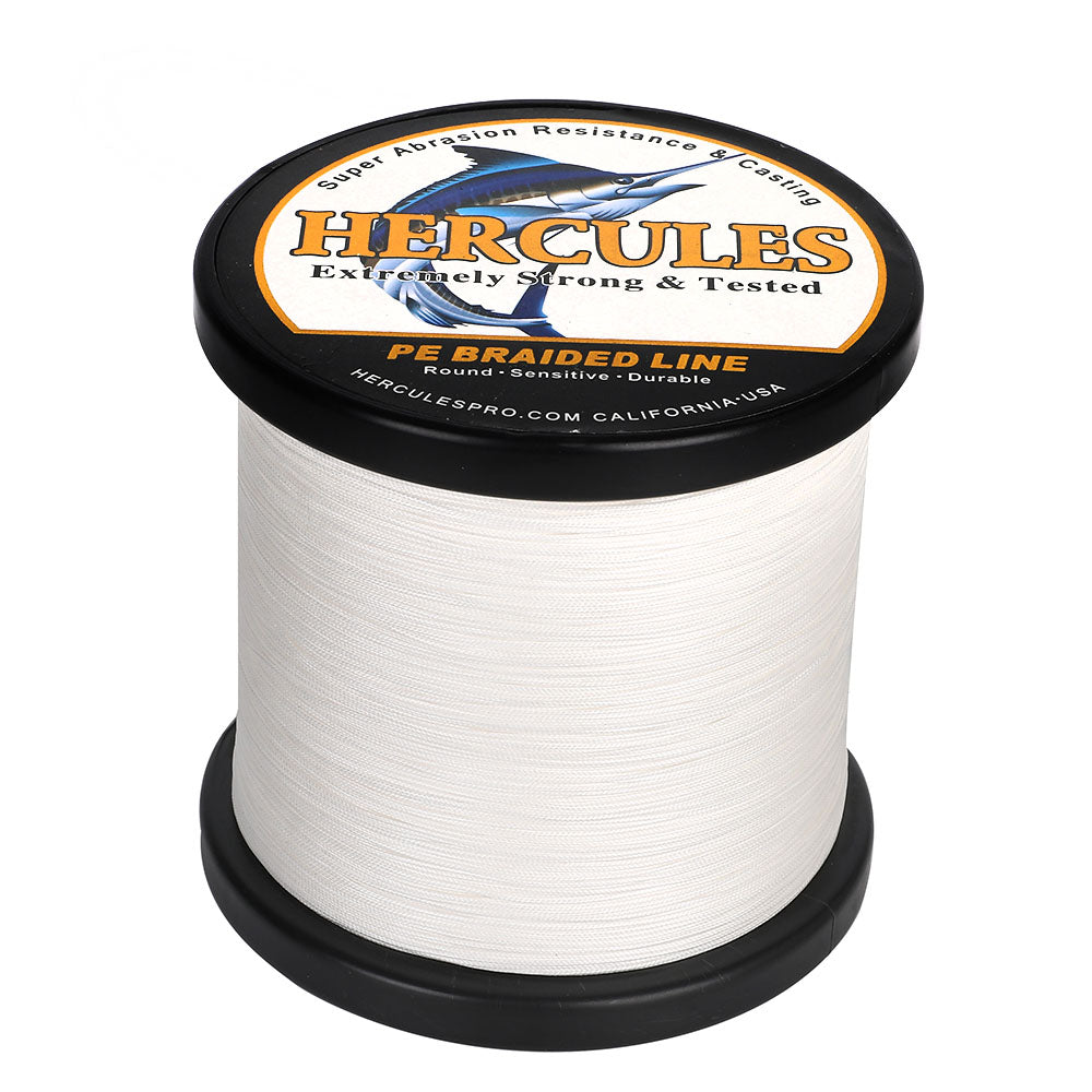 HERCULES 300M 328Yds White 10lb-420lb PE Braid Fishing Line 12 Strands HERCULES