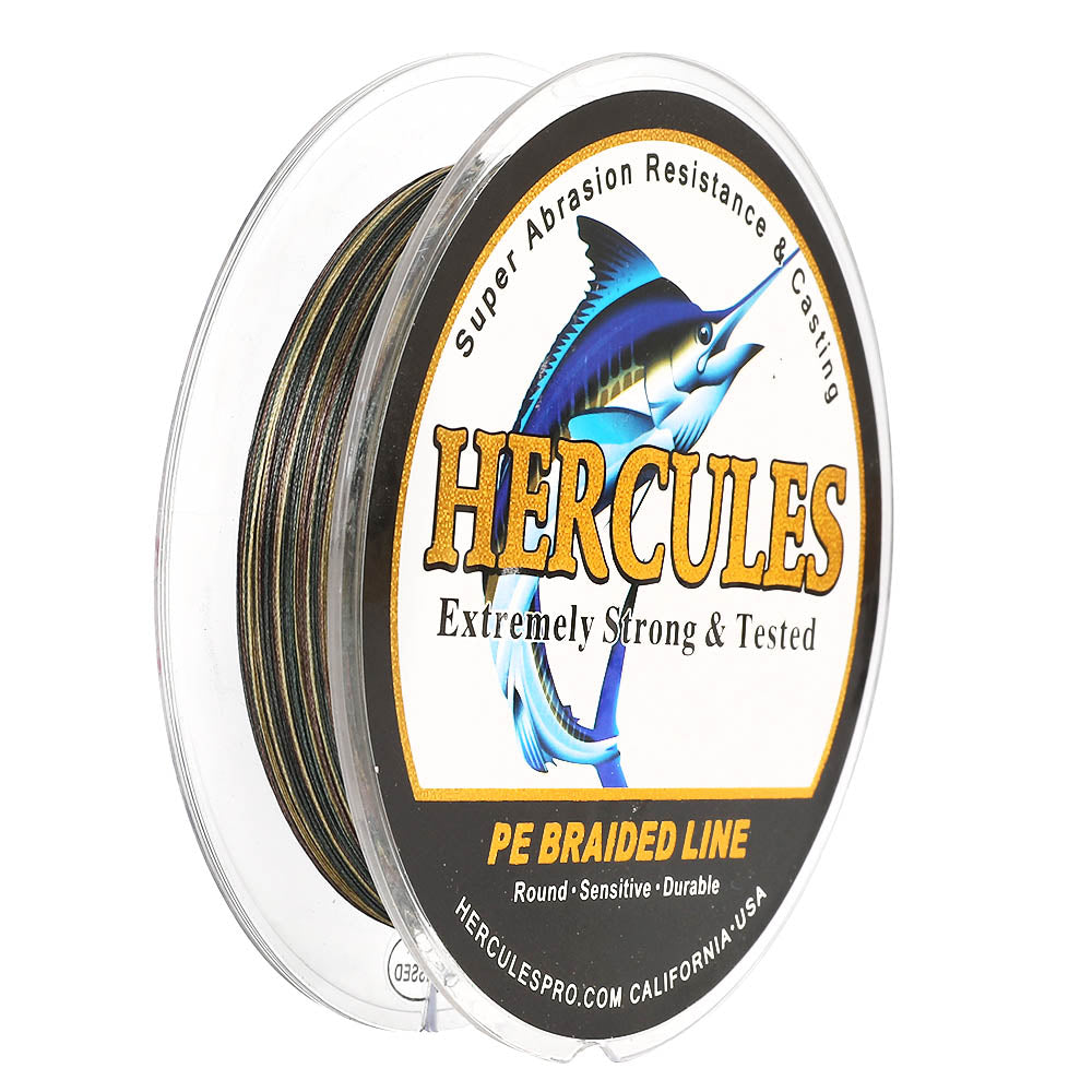 HERCULES 300M 328Yds Camouflage 10lb-420lb PE Braid Fishing Line 12 Strands HERCULES