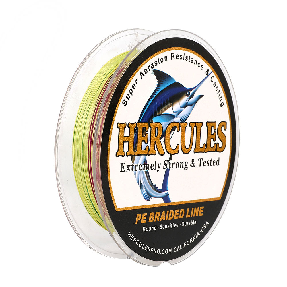HERCULES 300M 328Yds Multicolor 10lb-420lb PE Braid Fishing Line 12 Strands HERCULES