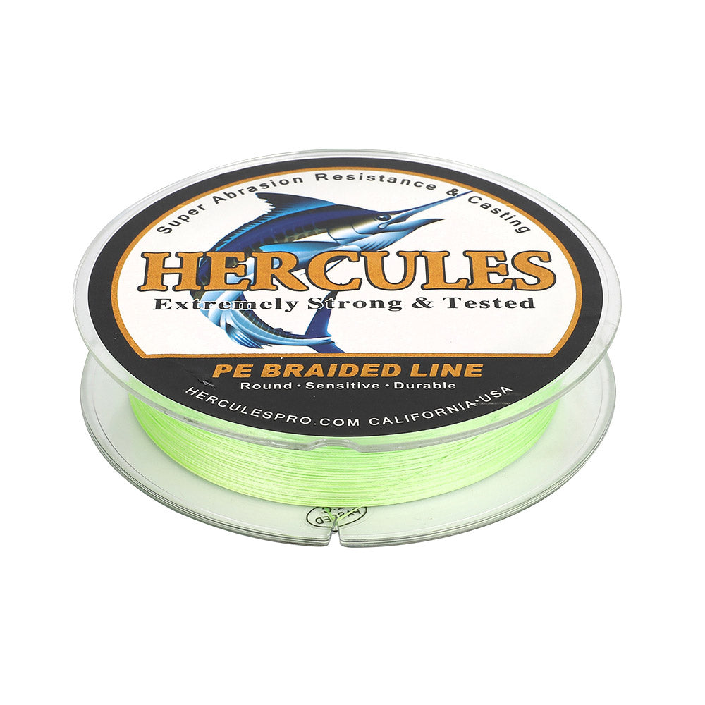 HERCULES 100M 109Yds Fluorescent Green 10lb-420lb PE Braid Fishing Line 12 Strands HERCULES