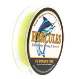 HERCULES 300M 328Yds Fluorescent Yellow 10lb-420lb PE Braid Fishing Line 12 Strands HERCULES