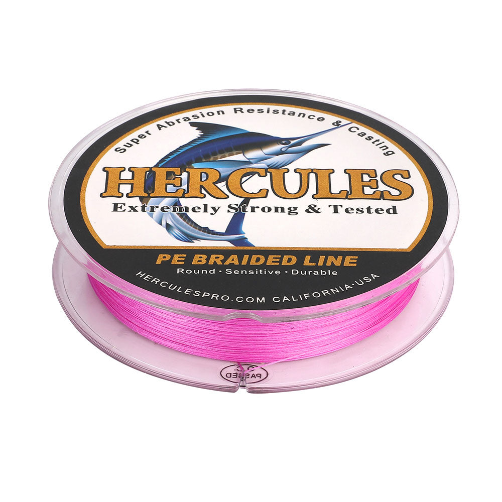 HERCULES 100M 109Yds Pink 10lb-420lb PE Braid Fishing Line 12 Strands HERCULES