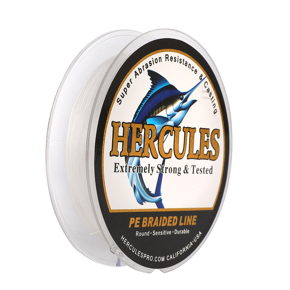 HERCULES 300M 328Yds White 10lb-420lb PE Braid Fishing Line 12 Strands HERCULES