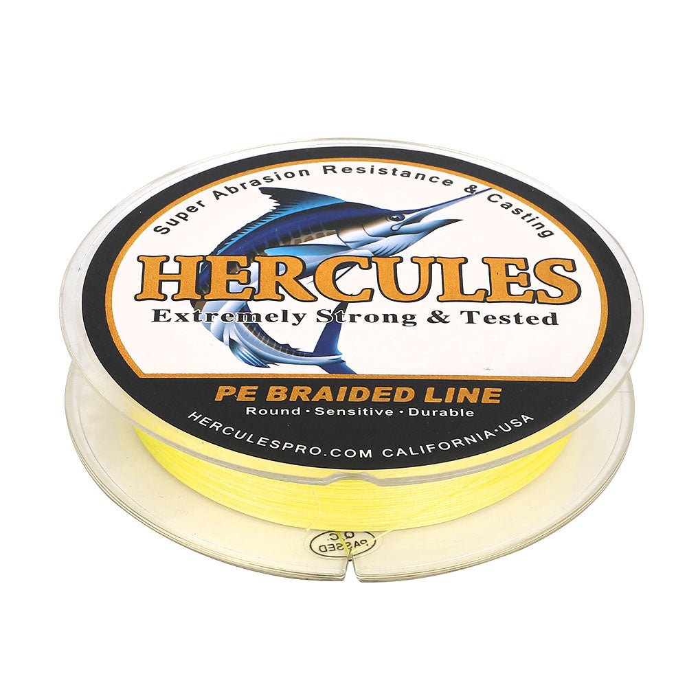 HERCULES 100M 109Yds Yellow 10lb-420lb PE Braid Fishing Line 12 Strands HERCULES