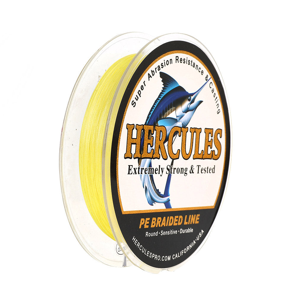 HERCULES 300M 328Yds Yellow 10lb-420lb PE Braid Fishing Line 12 Strands HERCULES