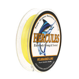 HERCULES 300M 328Yds Yellow 10lb-420lb PE Braid Fishing Line 12 Strands HERCULES