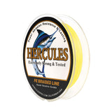 HERCULES 100M 109Yds Yellow 10lb-420lb PE Braid Fishing Line 12 Strands HERCULES