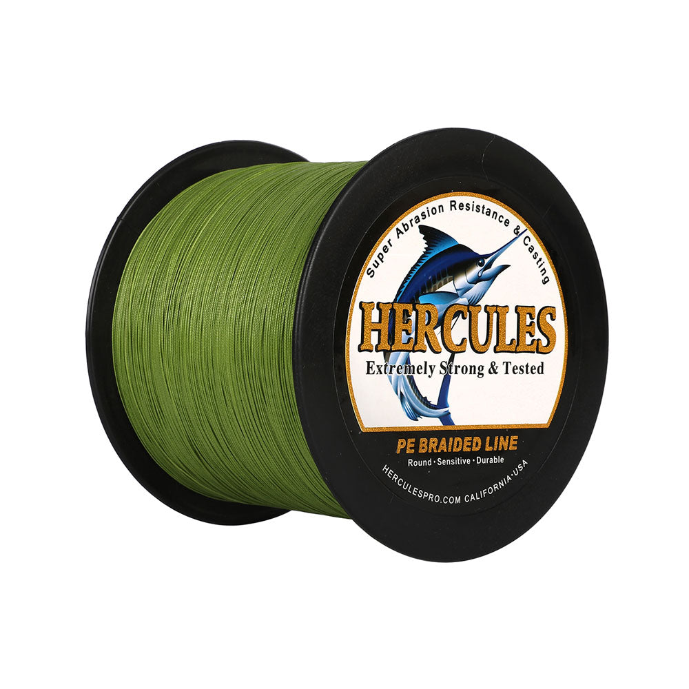 HERCULES 2000M 2187Yds Army Green 10lb-250lb PE Braid Fishing Line 12 Strands HERCULES