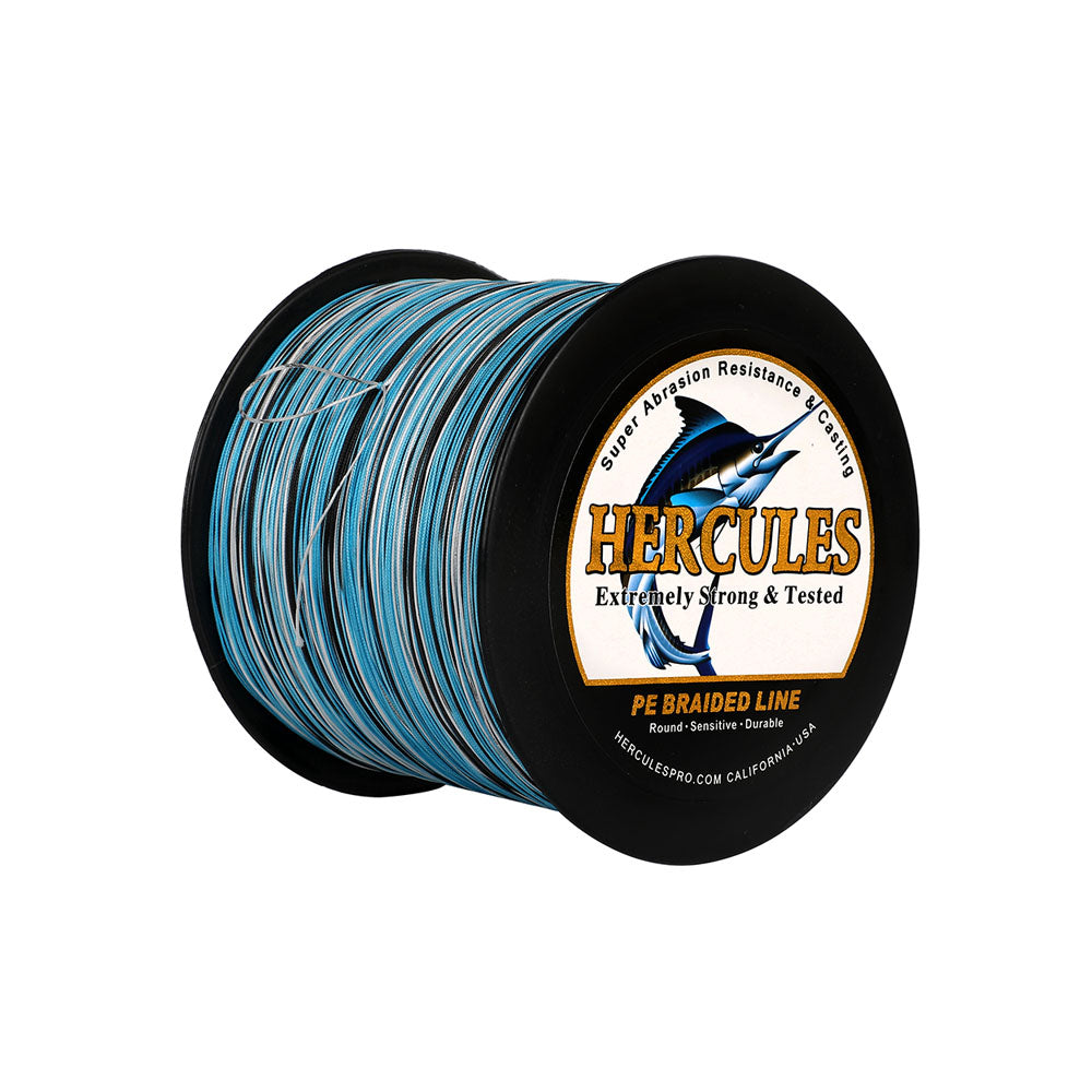 HERCULES 2000M 2187Yds Camo Blue 10lb-250lb PE Braid Fishing Line 12 Strands HERCULES