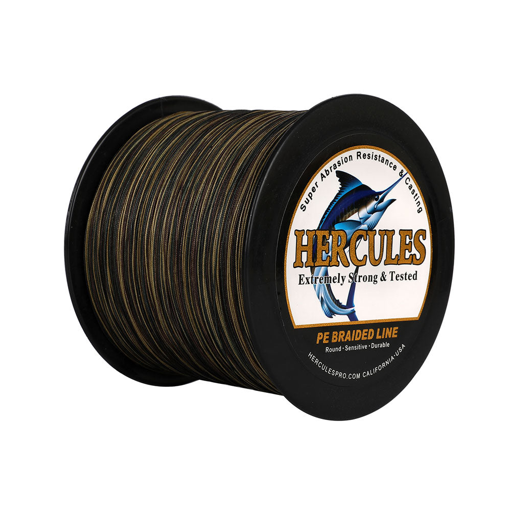 HERCULES 2000M 2187Yds Camouflage 10lb-250lb PE Braid Fishing Line 12 Strands HERCULES