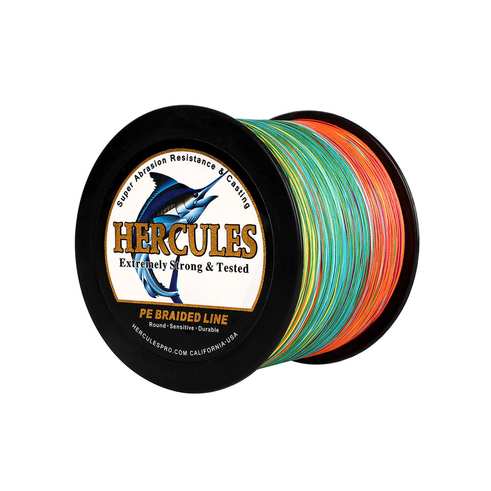 HERCULES 1000M 1094Yds Multicolor 10lb-420lb PE Braid Fishing Line 12 Strands HERCULES