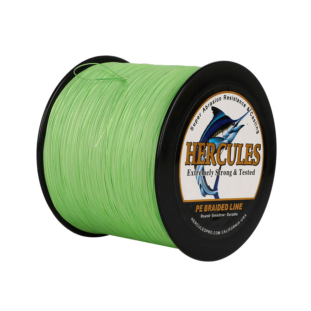HERCULES 2000M 2187Yds Fluorescent Green 10lb-250lb PE Braid Fishing Line 12 Strands HERCULES