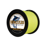 HERCULES 1000M 1094Yds Fluorescent Yellow 10lb-420lb PE Braid Fishing Line 12 Strands HERCULES