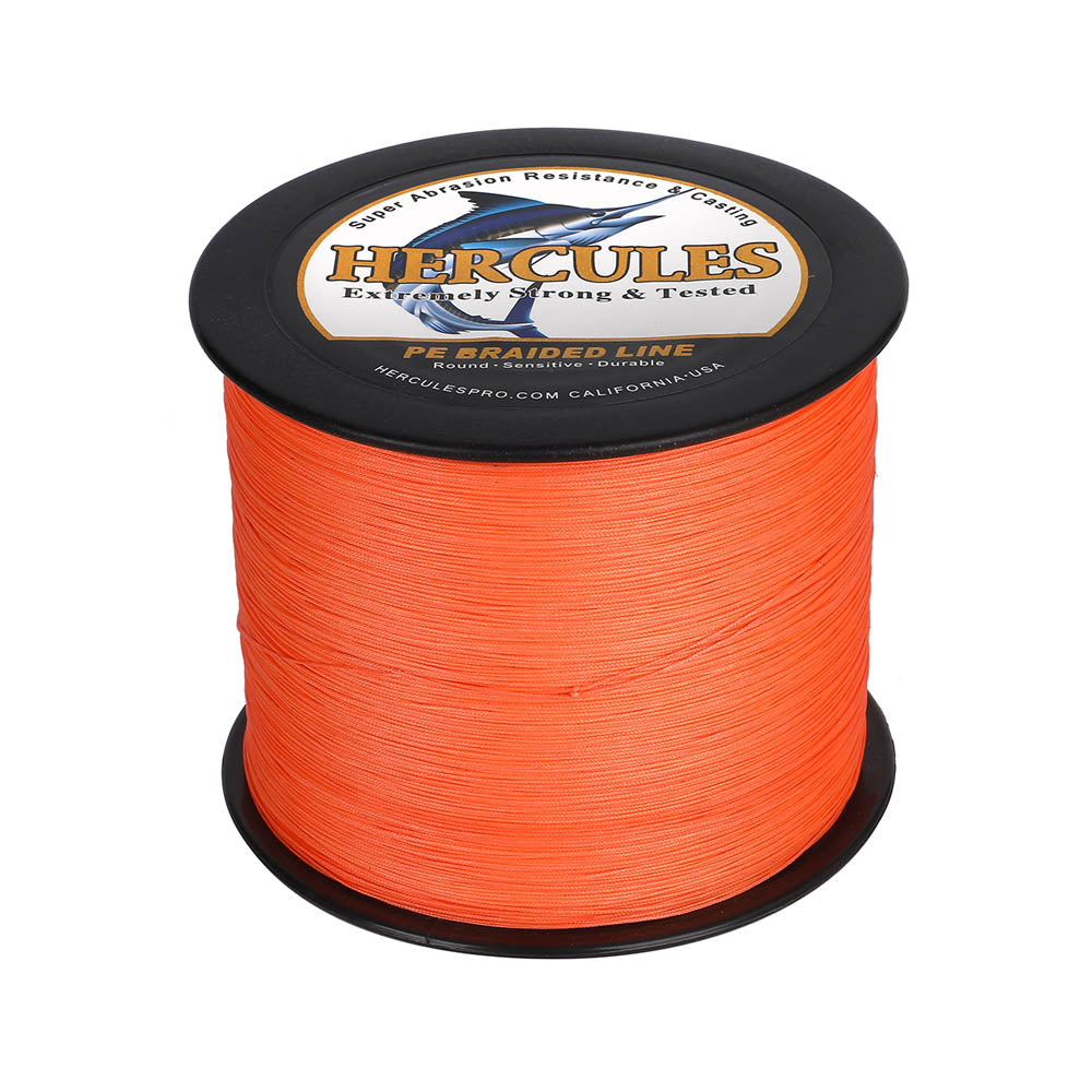 HERCULES 500M 547Yds Orange 10lb-420lb PE Braid Fishing Line 12 Strands HERCULES