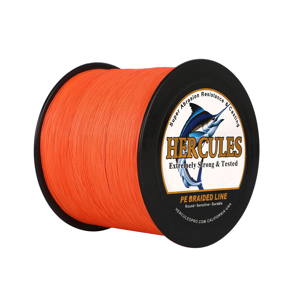 HERCULES 2000M 2187Yds Orange 10lb-250lb PE Braid Fishing Line 12 Strands HERCULES