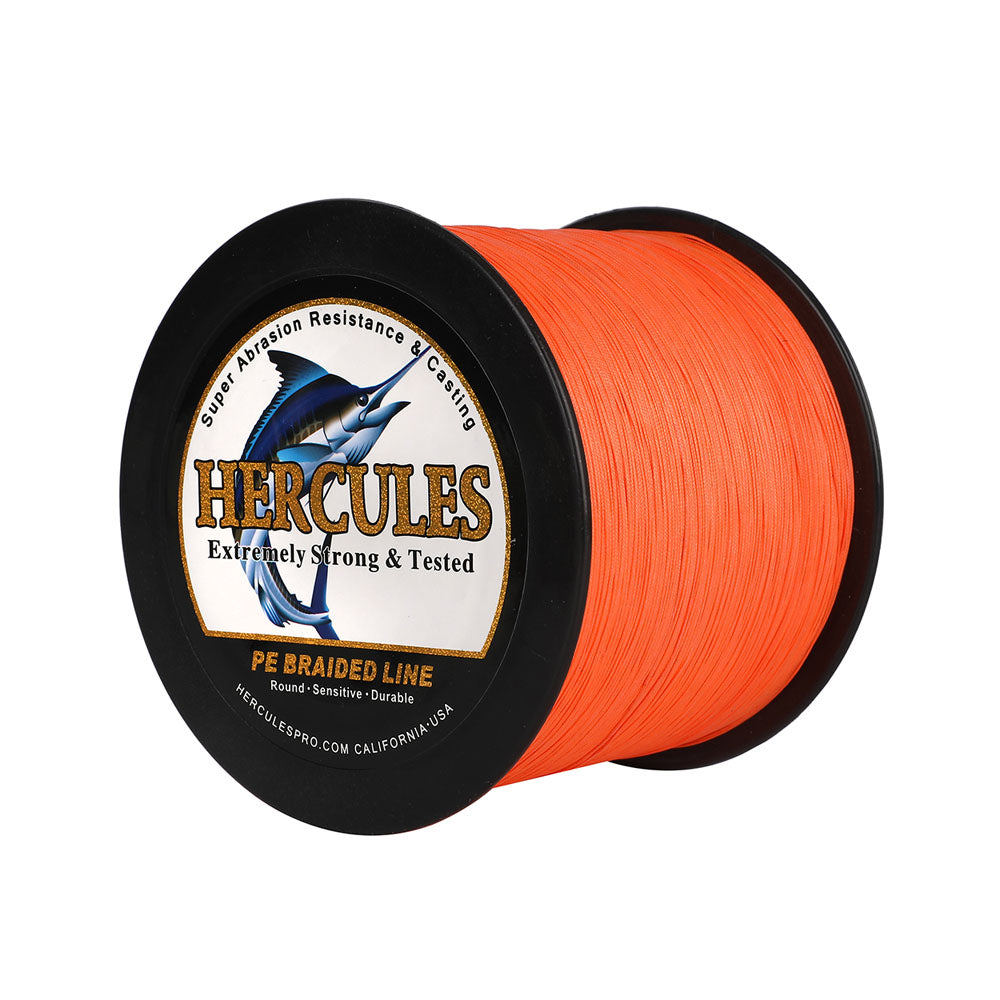 HERCULES 1000M 1094Yds Orange 10lb-420lb PE Braid Fishing Line 12 Strands HERCULES