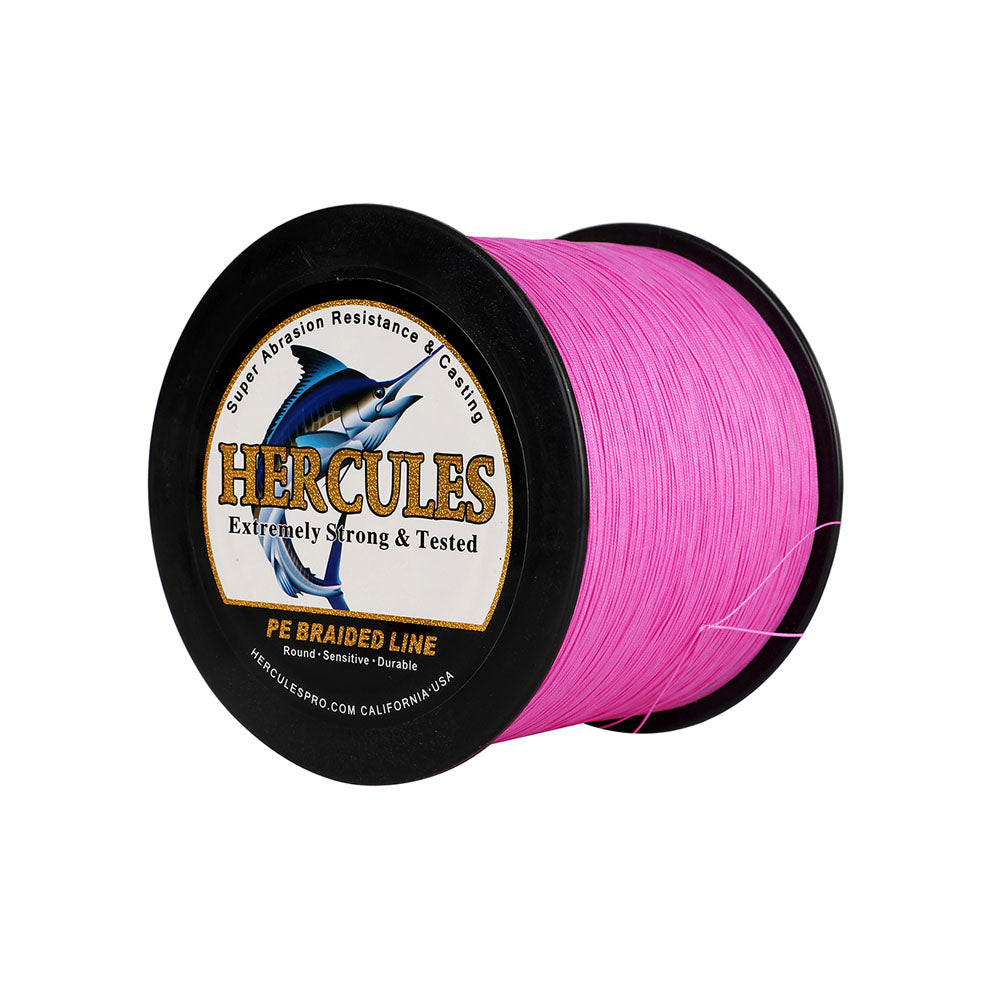 HERCULES 1000M 1094Yds Pink 10lb-420lb PE Braid Fishing Line 12 Strands HERCULES