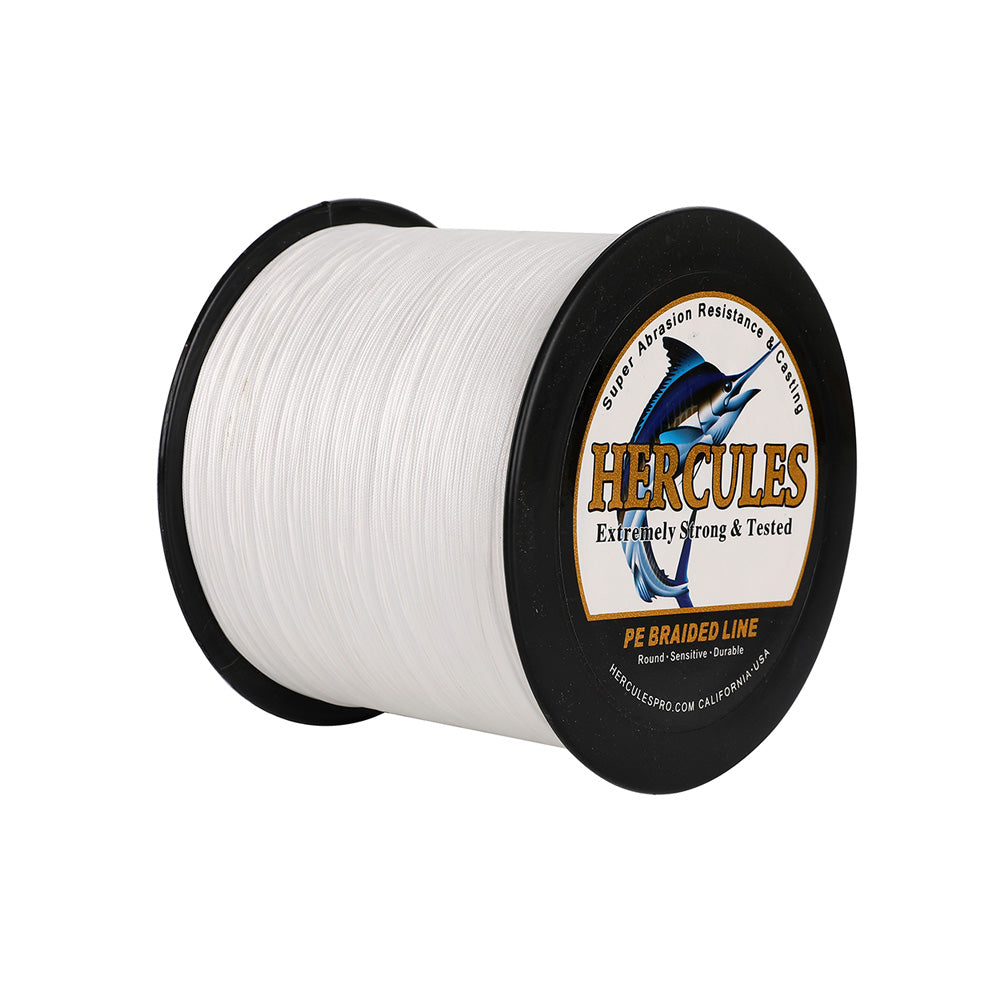 HERCULES 2000M 2187Yds White 10lb-250lb PE Braid Fishing Line 12 Strands HERCULES