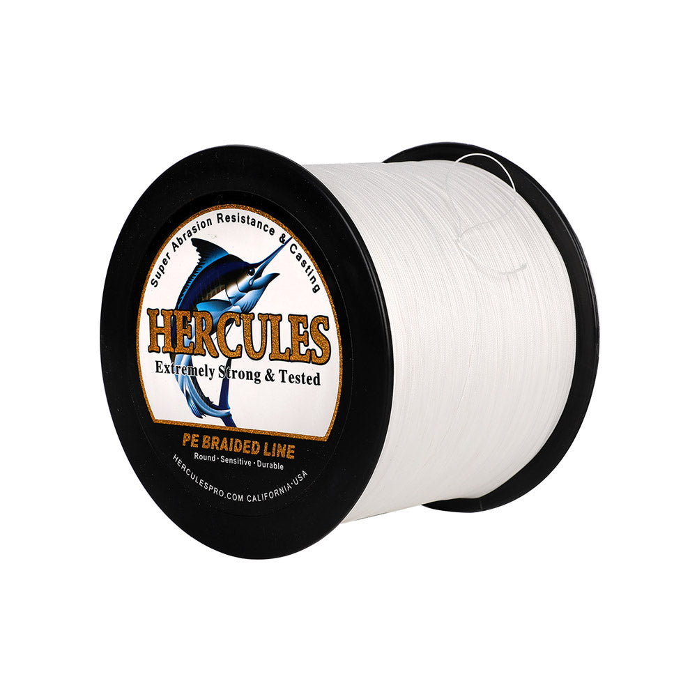 HERCULES 1000M 1094Yds White 10lb-420lb PE Braid Fishing Line 12 Strands HERCULES