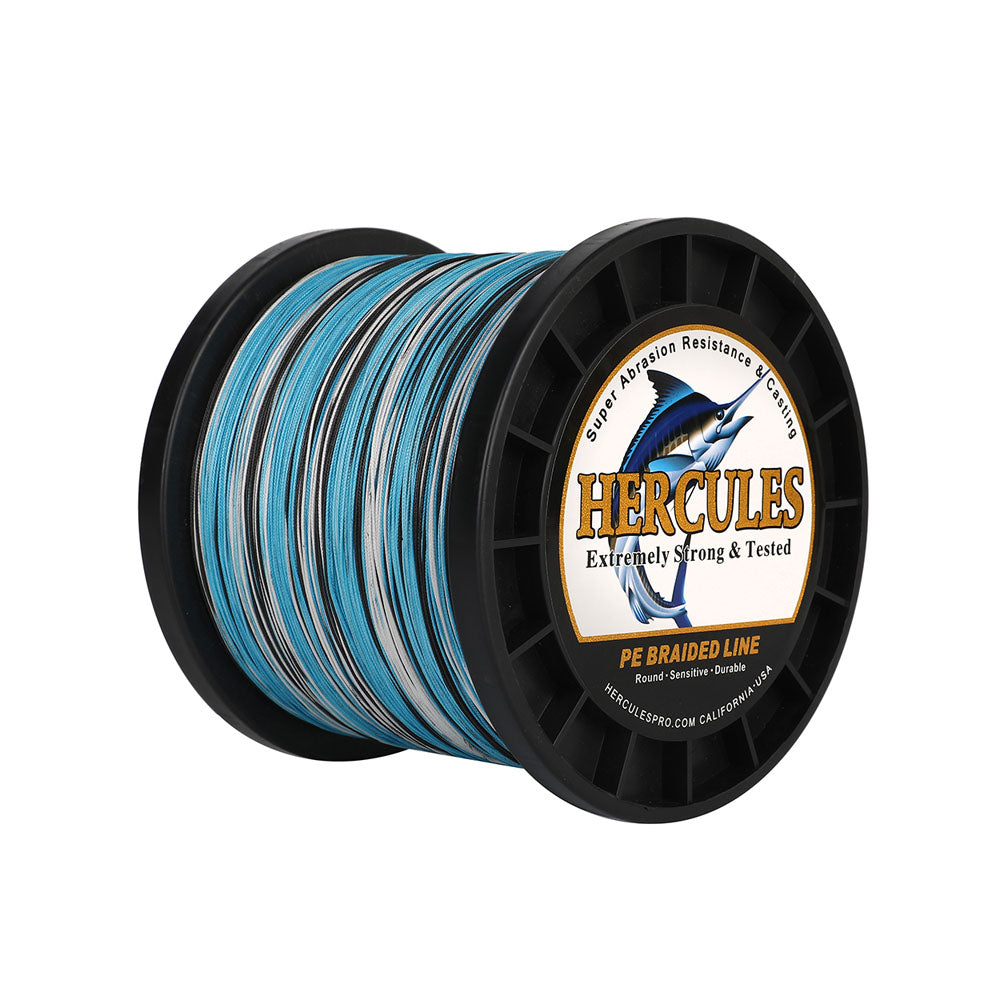 HERCULES 2000M 2187Yds Camo Blue 10lb-250lb PE Braid Fishing Line 12 Strands HERCULES