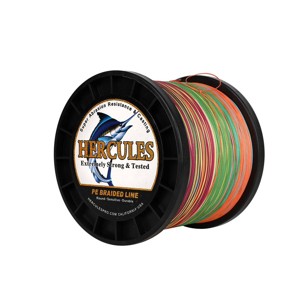 HERCULES 1000M 1094Yds Multicolor 10lb-420lb PE Braid Fishing Line 12 Strands HERCULES