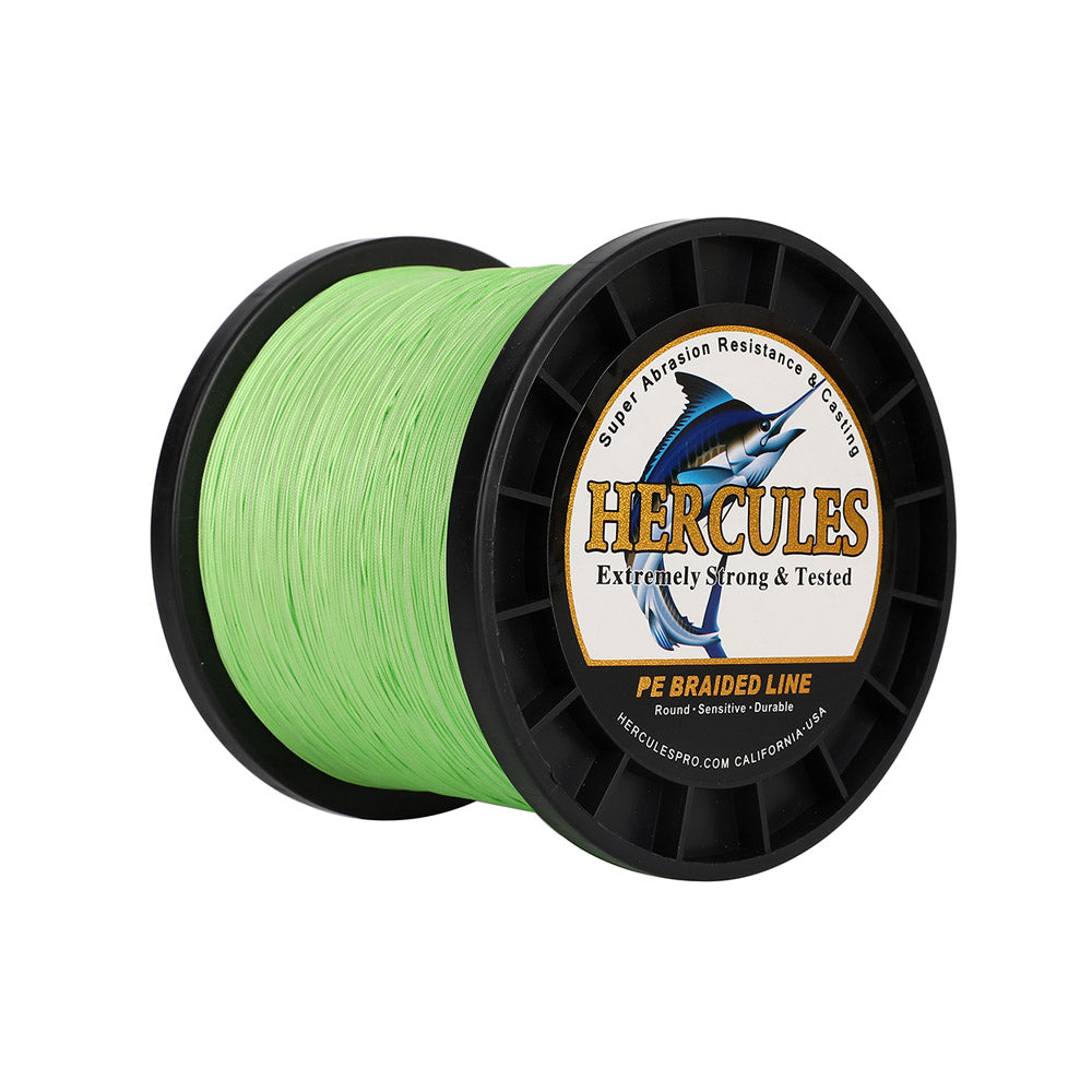 HERCULES 2000M 2187Yds Fluorescent Green 10lb-250lb PE Braid Fishing Line 12 Strands HERCULES