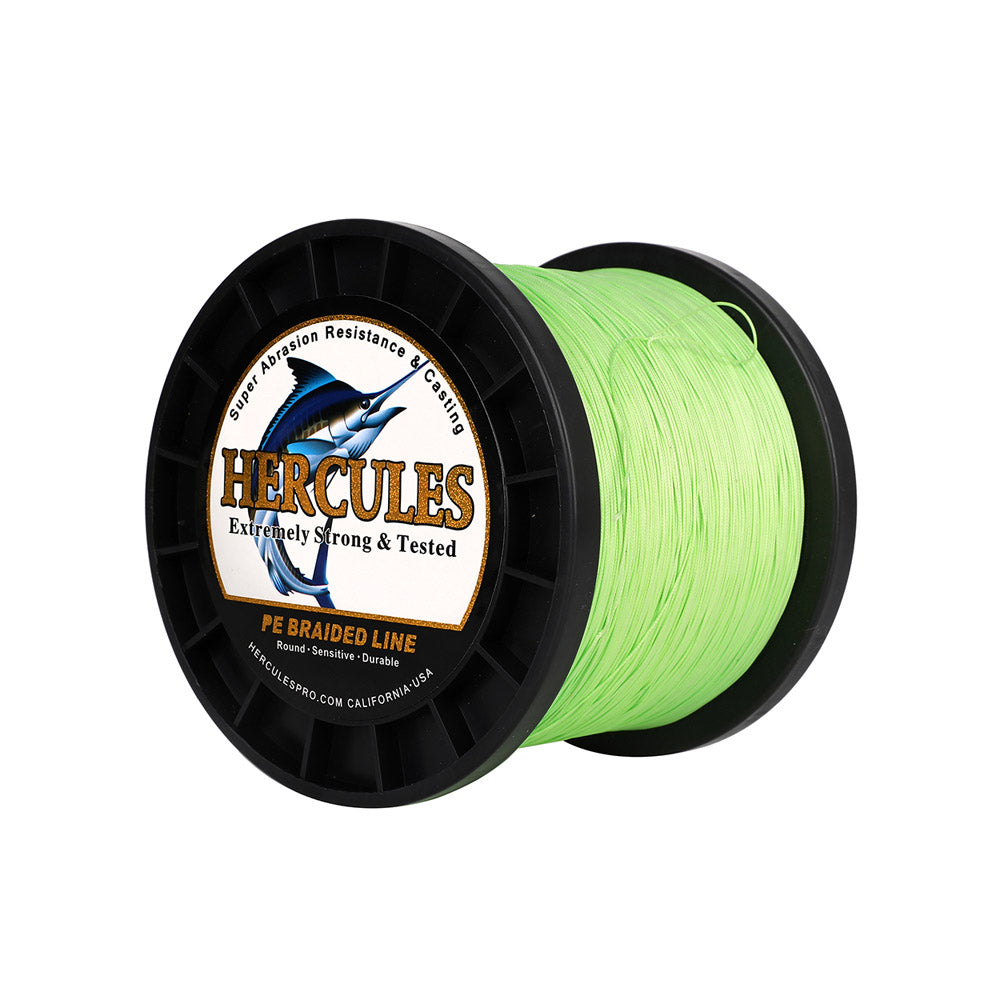 HERCULES 1000M 1094Yds Fluorescent Green 10lb-420lb PE Braid Fishing Line 12 Strands HERCULES