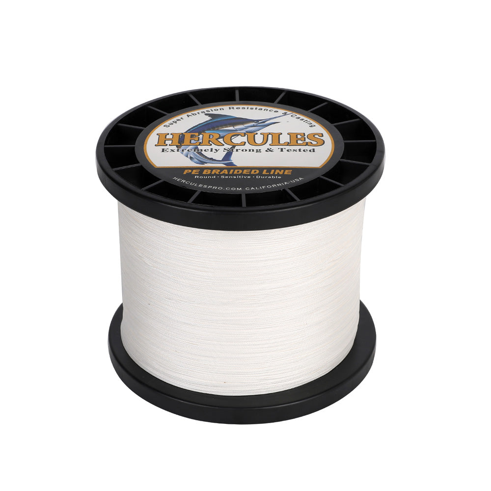 HERCULES 1500M 1640Yds White 10lb-250lb PE Braid Fishing Line 12 Strands HERCULES