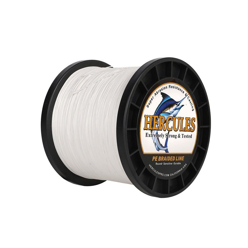 HERCULES 2000M 2187Yds White 10lb-250lb PE Braid Fishing Line 12 Strands HERCULES