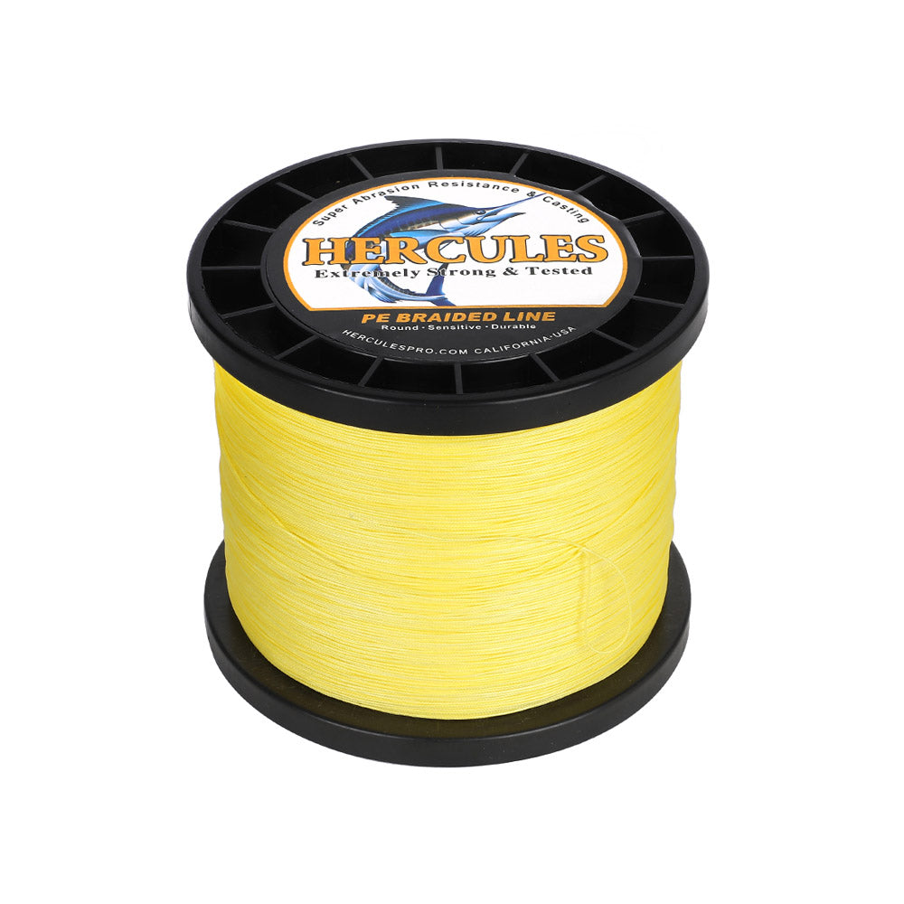 HERCULES 500M 547Yds Yellow 10lb-420lb PE Braid Fishing Line 12 Strands HERCULES