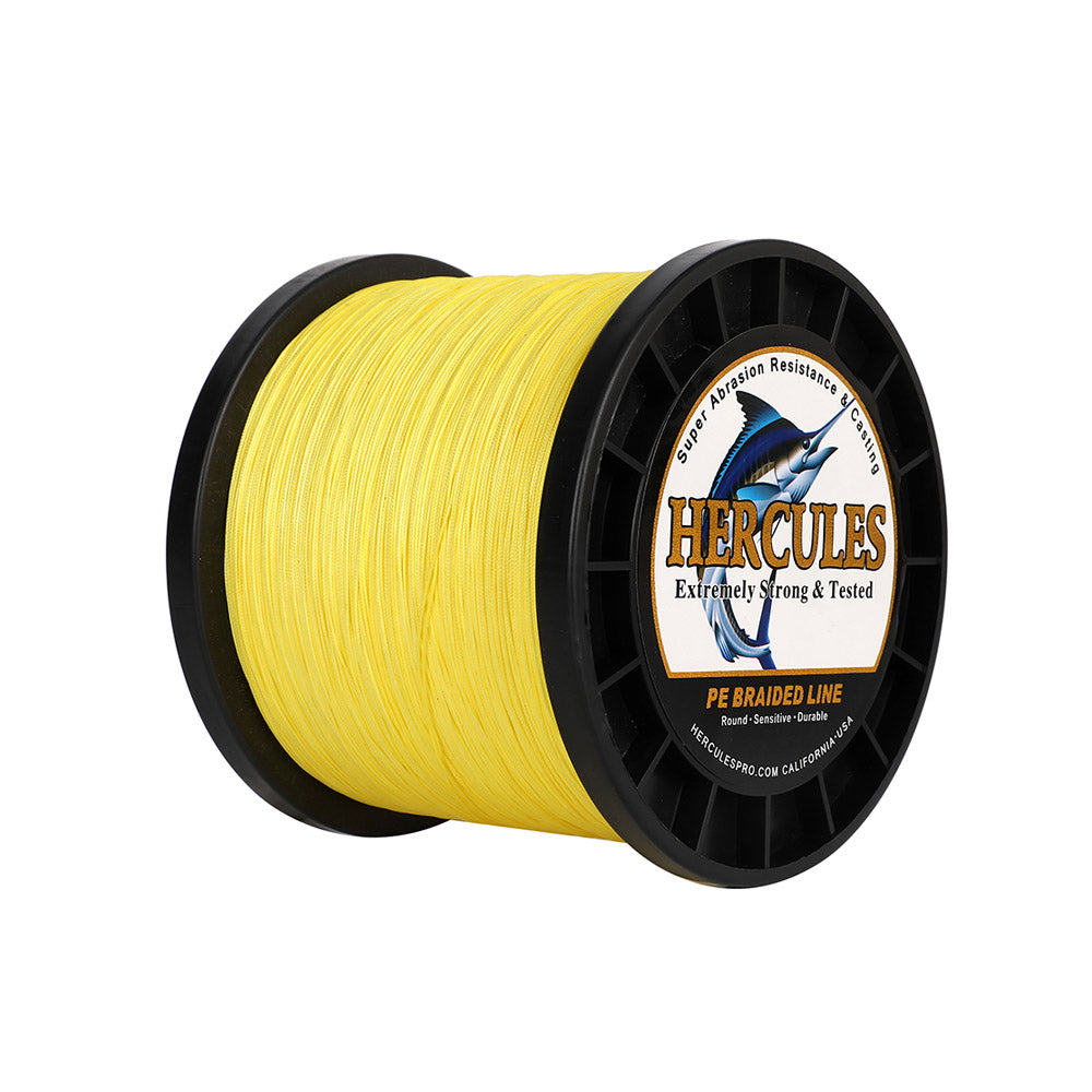 HERCULES 2000M 2187Yds Yellow 10lb-250lb PE Braid Fishing Line 12 Strands HERCULES