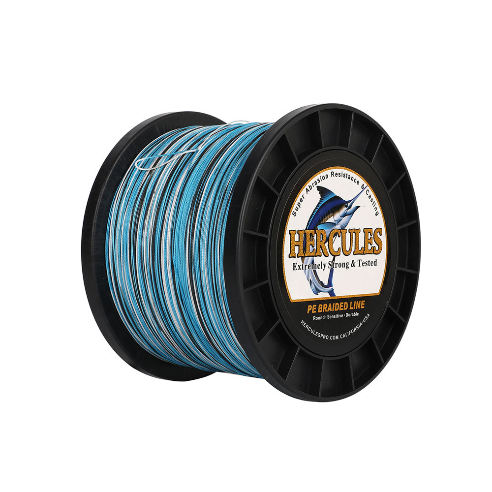 HERCULES 1500M 1640Yds Camo Blue 10lb-250lb PE Braid Fishing Line 12 Strands HERCULES