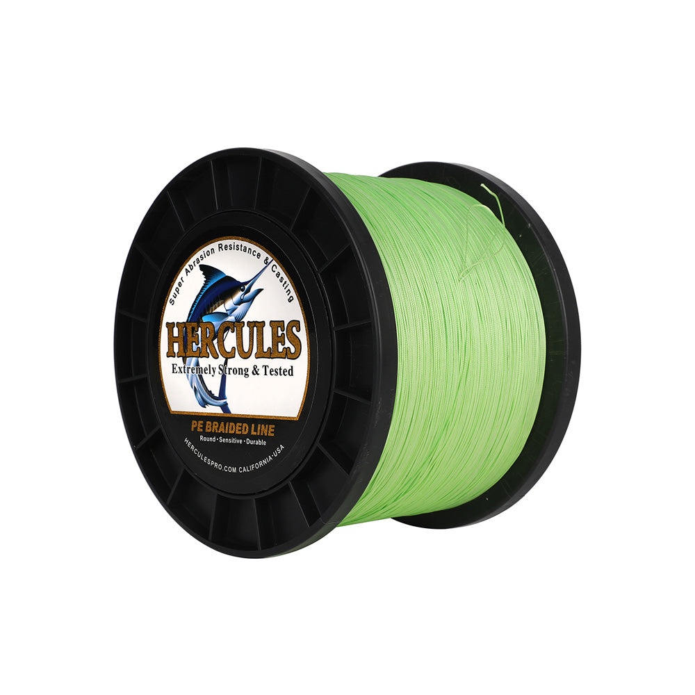 HERCULES 2000M 2187Yds Fluorescent Green 10lb-250lb PE Braid Fishing Line 12 Strands HERCULES