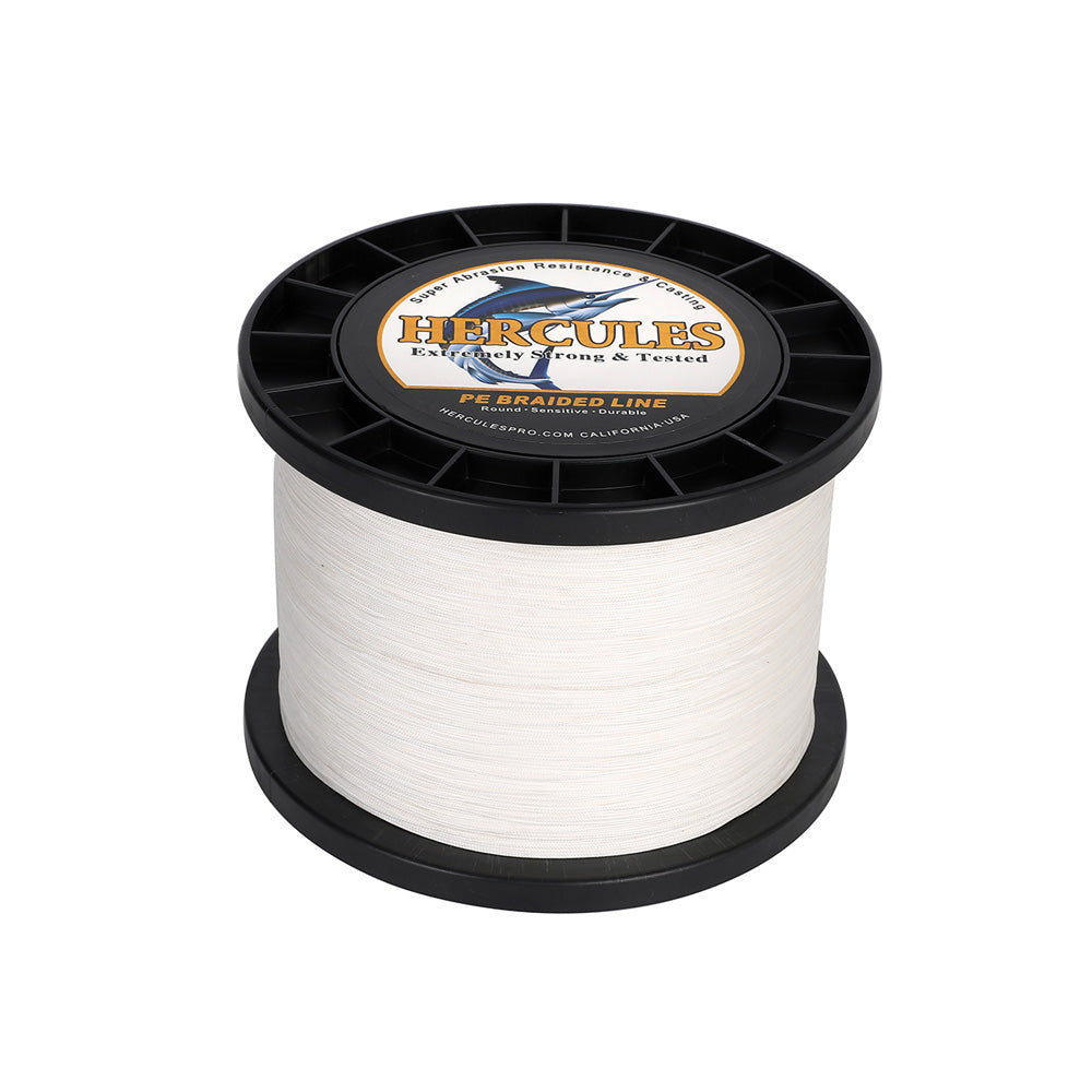HERCULES 1000M 1094Yds White 10lb-420lb PE Braid Fishing Line 12 Strands HERCULES