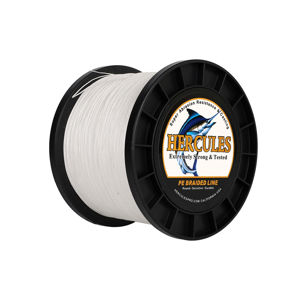 HERCULES 1500M 1640Yds White 10lb-250lb PE Braid Fishing Line 12 Strands HERCULES
