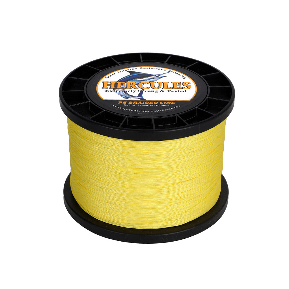 HERCULES 1000M 1094Yds Yellow 10lb-420lb PE Braid Fishing Line 12 Strands HERCULES