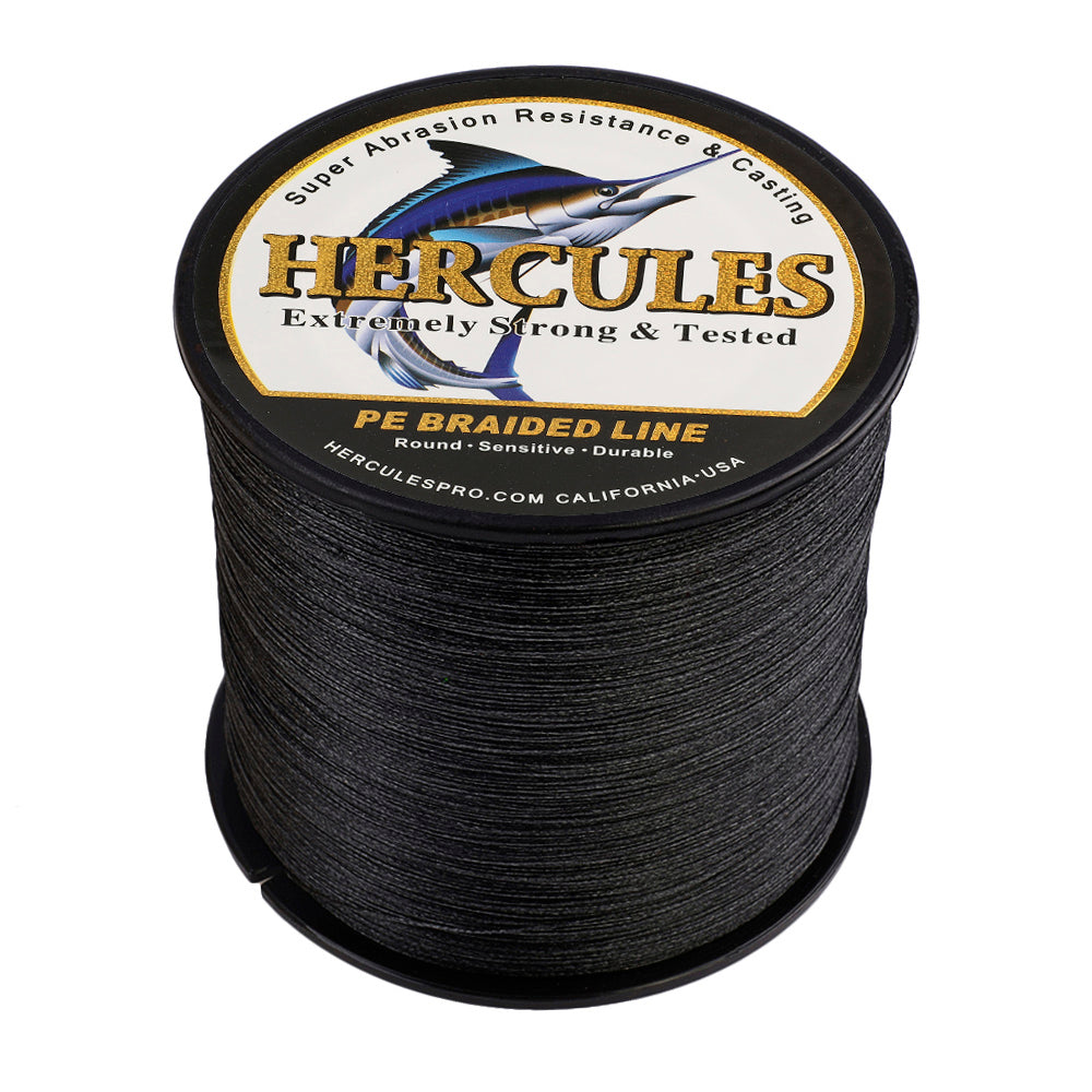HERCULES 100M-2000M Black 10lb-300lb PE Braided Fishing Line 8 Strands HERCULES