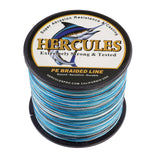 HERCULES 100M-2000M Camo Blue 10lb-300lb PE Braided Fishing Line 8 Strands HERCULES
