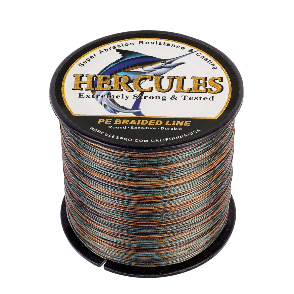 HERCULES 100M-2000M Camouflage 10lb-300lb PE Braided Fishing Line 8 Strands HERCULES