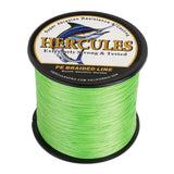 HERCULES 100M-2000M Fluorescent Green 10lb-300lb PE Braided Fishing Line 8 Strands HERCULES